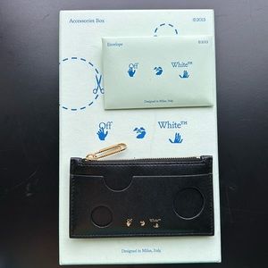 Off White Burrow Zipped Coin Purse/Card Wallets (Unisex)